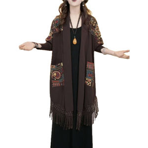 áo Len áo khoác mùa xuân và mùa thu phân lớp áo khoác dài đa dạng sự giàu có phong cách thời trang cá nhân