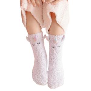 Soft Breathable Coral Fleece Socks Baby Ankle Socks Kids Boy Girl Unicorns Pattern Socks for Toddlers Children 1-12 Year