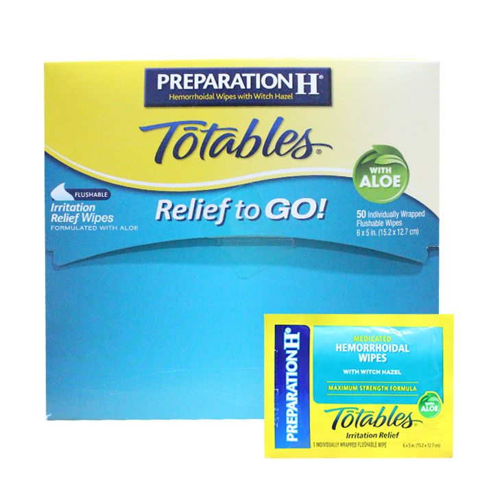 Preparation H Flushable Hemorrhoid Wipes, Witch Hazel & Aloe (50 Count