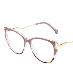 JN IMPRESSION Mới TR90 mắt mèo khung kim loại toàn bộ Kết cấu Kính Mắt Gọng bất đối xứng nóng phong cách nữ chống kính che ánh sáng xanh