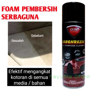 PEMBERSIH JOK KULIT / PANEL / SEPATU / JAKET / SOFA / KARPET / FOAM PEMBERSIH SERBAGUNA / ALL PURPOSE CLEANER / KABEHRESIK/  ALL CLEAR / PENGHILANG NODA