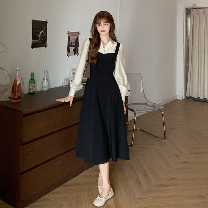 autumn patchwork dress a line Women Dress Long Sleeve Dress Autumn Winter Women Casual Patchwork Dre main image 0