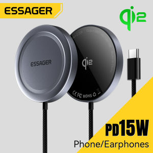new Essager Magnetic Wireless Charger 15W For iPhone 15 14 Pro Max Qi2 Fast Charging Sation for Samsung iPhone Huawei Charger Stand Free Shipping