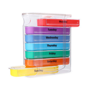 Portable 28 Grids7 Days Pill Box Color Stackable 4 Days Medication Storage Dispenser Plastic Pill Storage Box
