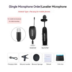 SUPERADD UHF Wireless Lavalier Microphone mic for   Mobile phones  active speakers Receiving distance 50 meters Can be used continuously for about 5 hours