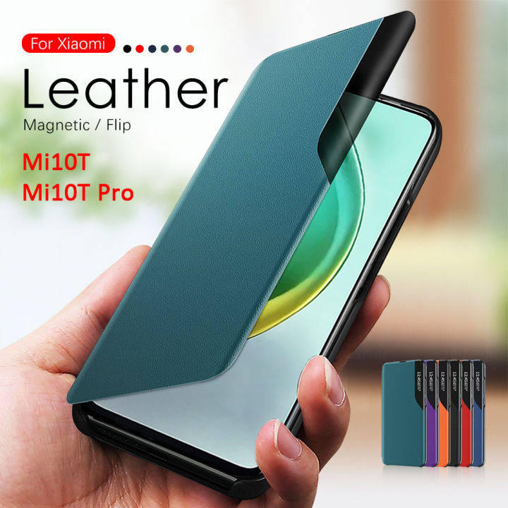 smart magnetic case for xiaomi mi 10t pro 5G leather flip stand book - Main Image