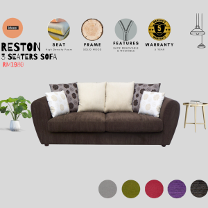 IDEES - RESTON 1/2/3 Seaters Sofa | Water Repellent | High Quality | Direct From Factory