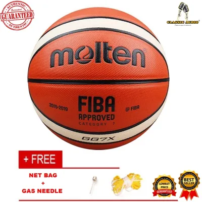 classic audio Moltens GG7X GQ7X Basketball Ball Leather Size 7# Training Equipment Ball FIBA Official Approved match basketball with Free Pin (original)
