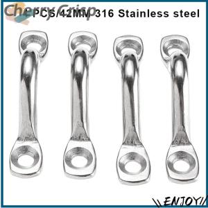 【Cherry Crisp】 4Pcs Handle Stainless Steel Wire Eye Strap Boat Marine Tie Down Hook Canopy Engines Accessories