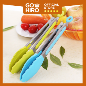 Penjepit Makanan Silicone Stainless /Capitan Salad Buah Gorengan Kue Roti Makanan/Capit Masak Goreng