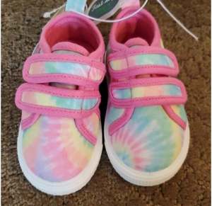 Baby Girls First Steps by Stepping Stones ANDY Tie Dye Sneakers Size 4