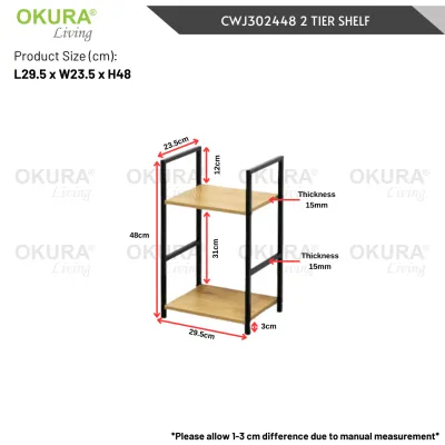 OKURA 3/4/5 Tier Multipurpose Storage Open Shelf Shelves Rack Organizer Office Living Room Rak Buku Murah Rak Serbaguna