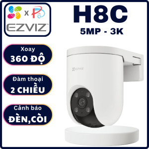 CAMERA IP WIFI NGOÀI TRỜI EZVIZ H8C 5MP 3K - Xoay 360 Độ Đàm Thoại 2 Chiều Phát hiện dáng người Cảnh báo còi và đèn