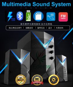 THEBES Multimedia Stereo Sound System Speaker Set WIRELESS BLUETOOTH USB Loud Speakers MP3 Home Theater Laptop PC Computer Subwoofer with HIGH BASS FM Radio