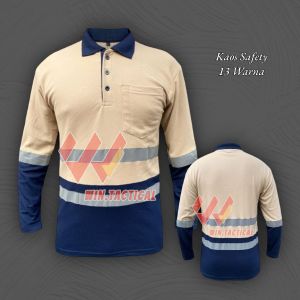 [TERLARIS] T-shirt Safety / Polo Safety Kaos polo / pakaian pria / krah polo polosan / lengan panjang Kombinasi