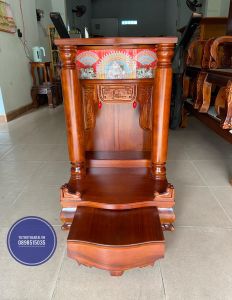 Bàn thờ thần tài có Hộp đèn cột Tròn trơn 60 x 60 x 98cm ( Hàng đẹp loại 1 )