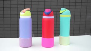 Silicone Water Bottle Boot for Owala 32 oz Anti-Slip Sleeve for Owala Twist & FreeSip & Flip Stainless Steel Water Bottle Boot Bottom Base for Owala (Glitter Pink)