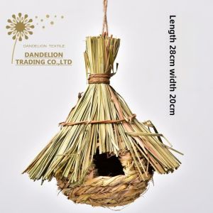 【DANDELION】Natural Grass Hanging NestParrot House Straw Bird Hatch Rest Hut Cage Decor straw bird nest