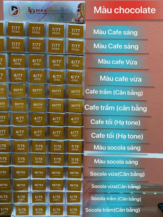 Thuốc nhuộm tóc ldmax tone màu socola _ Không tặng oxy trợ nhuộm ...