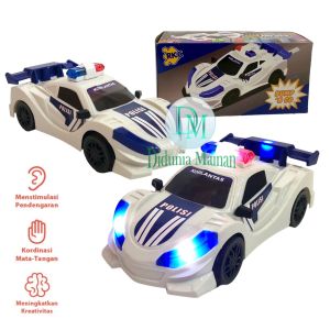 Mainan anak mobil mobilan lampu suara polisi bump and go police car