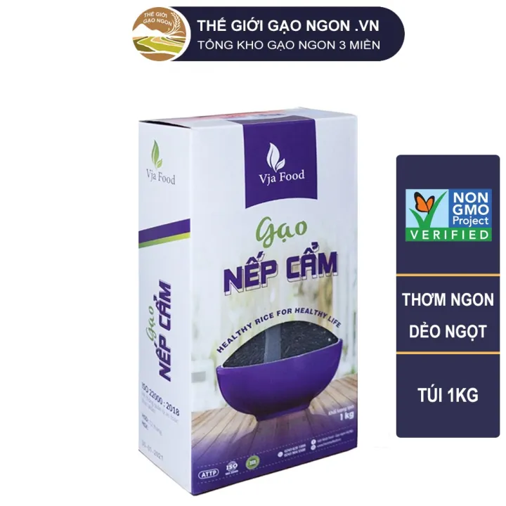 Gạo nếp cẩm VJA túi 1kg thượng hạng