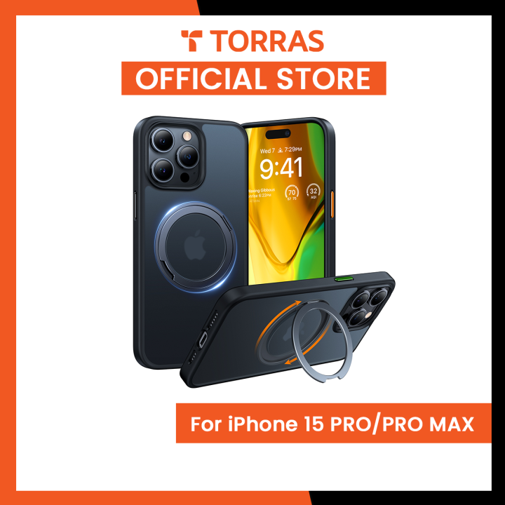 TORRAS Magnetic UPRO Ostand for iPhone 12 Pro Max Case [Compatible with  Magsafe] with Stand, [MIL-Grade Drop Protection] Shockproof Matte Back Slim