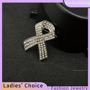 [Hot Sale Jewellery]liuchuanbing Black Rhinestones Ribbon Brooch Pins For Women Men Elegant Fashion Lapel Pin Decoration Accessories Party Jewelry Gift
