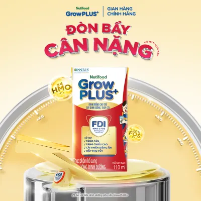 Combo 2 Thùng Sữa Nước Pha Sẵn Nutifood GrowPLUS+ Suy Dinh Dưỡng - Hỗ Trợ Tăng Cân Tăng Chiều Cao - Trên 1 tuổi (48 Hộp x 110ml) (Bao bì tùy đợt nhập hàng)