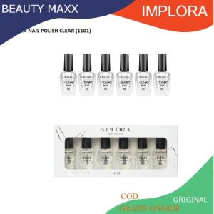 Per kotak 6pcs / IMPLORA NAIL POLIS CLEAR KUTEK BENING IMPLORA KUTEK WARNA CLEAR