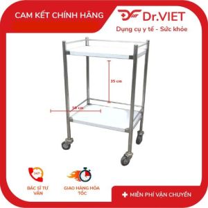 XE ĐẨY DRVIET – 2 TẦNG 35×50 (KHÔNG HỘC) - HỖ TRỢ SẮP XẾP & VẬN CHUYỂN DỤNG CỤ Y TẾ