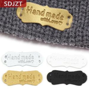 [COD] SDJZT 50pcs PU หนังแท็กทำด้วยมือด้วยป้ายรักงานเย็บ DIY knittinin Tags