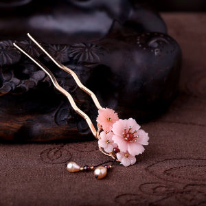 U-Shaped Clothing Hairpin Female Updo Mori Style Headdress for Han Chinese Clothing Female Hair Accessories Internet Celebrity Hair Clasp Chinese Ancient Style Fimbrilla