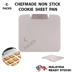 CHEFMADE Cookie Sheet Pan One-Handed Gripping Non-Stick Rimless Bakeware for Oven Baking | Kuali Lembaran Kuki Satu Tangan Mencengkam Perkakas Bakar Tanpa Bingkai Tidak Melekat untuk Pembakaran Ketuhar | 用于烤箱烘焙的饼干烤盘单手抓握不粘烤盘