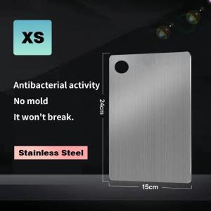 【Ready Stock】Durable Double‑Sided Stainless Steel Cutting Board Anti‑Bacterial Anti‑Mould Kitchen Gadget for Home Use Design Antibacterial Anti‑Mould for Meat Fruit & Vegetable