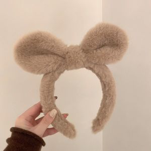 SIXIS Soft Fluffy Bunny Ear Headband Face Washing Plush Material Rabbit Ear Hair Hoop Soft Makeup Use Kawaii Headpiece For Women