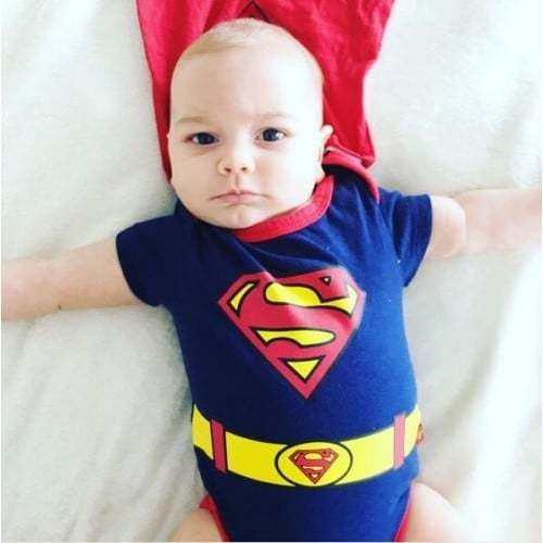 E&E Baby Superman Costume for Boys Superhero Romper Cape Infant
