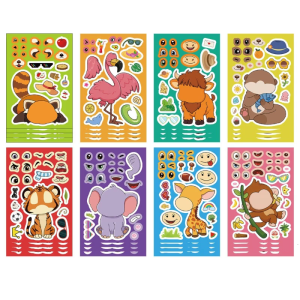 8Pcs Fun Animals Design Peels And Stick Decals For Electronics Personalizations PVC Material Artistic Decoration