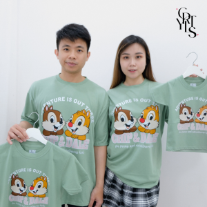 CAROTYLES S Kaos Couple Keluarga Motif Chipdale Food Wanita Lengan Pendek Katun