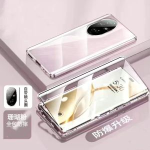 360 Full Case For Honor 200 Pro Case For Honor 200 100 Double Sided  Adsorption Metal Tempering Glass Protection Cover