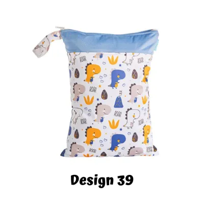 Wet Dry Bag double zipper for Baby Cloth Diapers| Washable Travel Bags| Wet Clothes with Two Zip | Beg two pockets