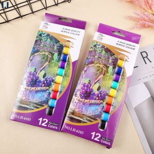 Bộ 12 màu vẽ acrylic tuýp 12ml LIM Art - Màu acrylic tuýp dùng vẽ tranhvẽ vải…