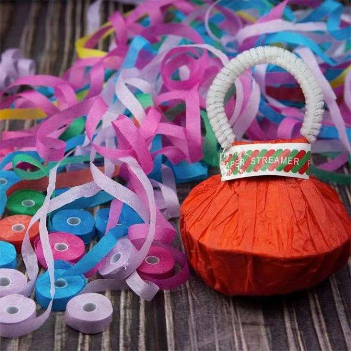 Throw Streamers Colorful Poppers Hand Held Streamer No Mess