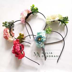 Bando Anak Perempuan Bunga Melingkar Flower Crown Aksesories Rambut Motif Lucu