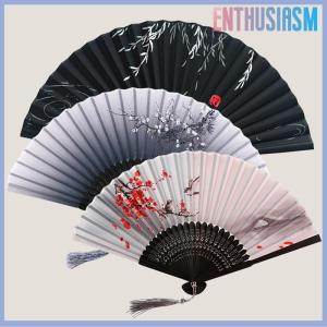 【Enthusiasm】🌟🌟【Hot Sale】🎈 พัดไม้สไตล์คลาสสิกพับได้ทำจากผ้าไหมจีนสำหรับตกแต่งบ้าน