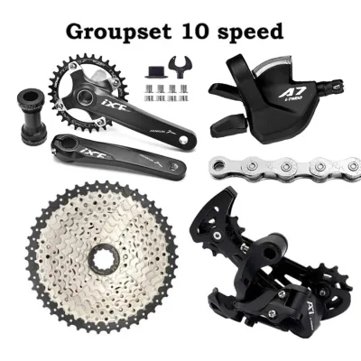Ready Stock Deore M4100 1X10S Groupset 10 Speed Shift lever M4120 Rear Derailleur SUNSHINE Cassette 40T 42T 46T 50T VXM Chains 32T 34T 36T 38T Chainring 170mmm Crankset with 68/73mm Bracket Botton