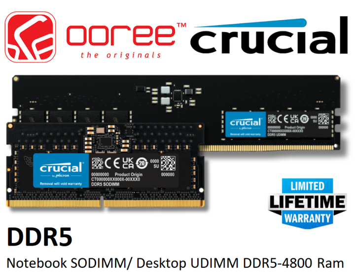 Ram Ddr5 Crucial 32GB Laptop DDR5 5600 MHz SO-DIMM Memory Kit 32gb