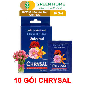 Bộ 10 Gói Dưỡng Hoa Lâu Tàn Greenhome Chrysal Gói 5gr Phân Bón Cho Hoa Cắt Cành Lâu Tàn Nở Bông To Không Bị Hôi Nước