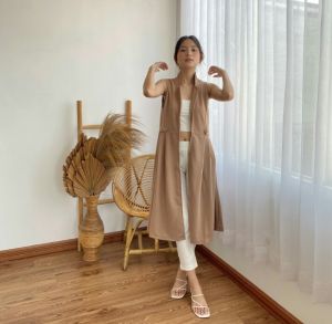 Vest Muslimah Tunik Blazer Outer Wanita Polos 720 Vest Outer Wanita