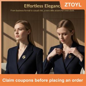 【ZTOYL】 Phụ Nữ Cô Gái Mặt Trời Trăng Sao Trâm Thép Không Gỉ Ve Áo Pin Huy Hiệu Đồ Trang Sức Thanh Lịch Phụ Kiện Cho Áo Khoác Áo Len