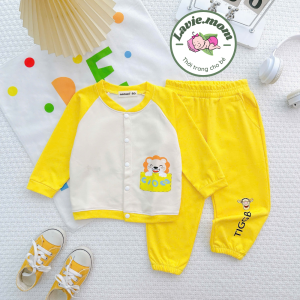 Set Bộ Quần Áo Trẻ Em Dài Tay Cotton Da Cá NATUCO Mặc Thu Đông Cho Bé Trai Bé Gái Mềm Mịn Thoáng Khí CB-001